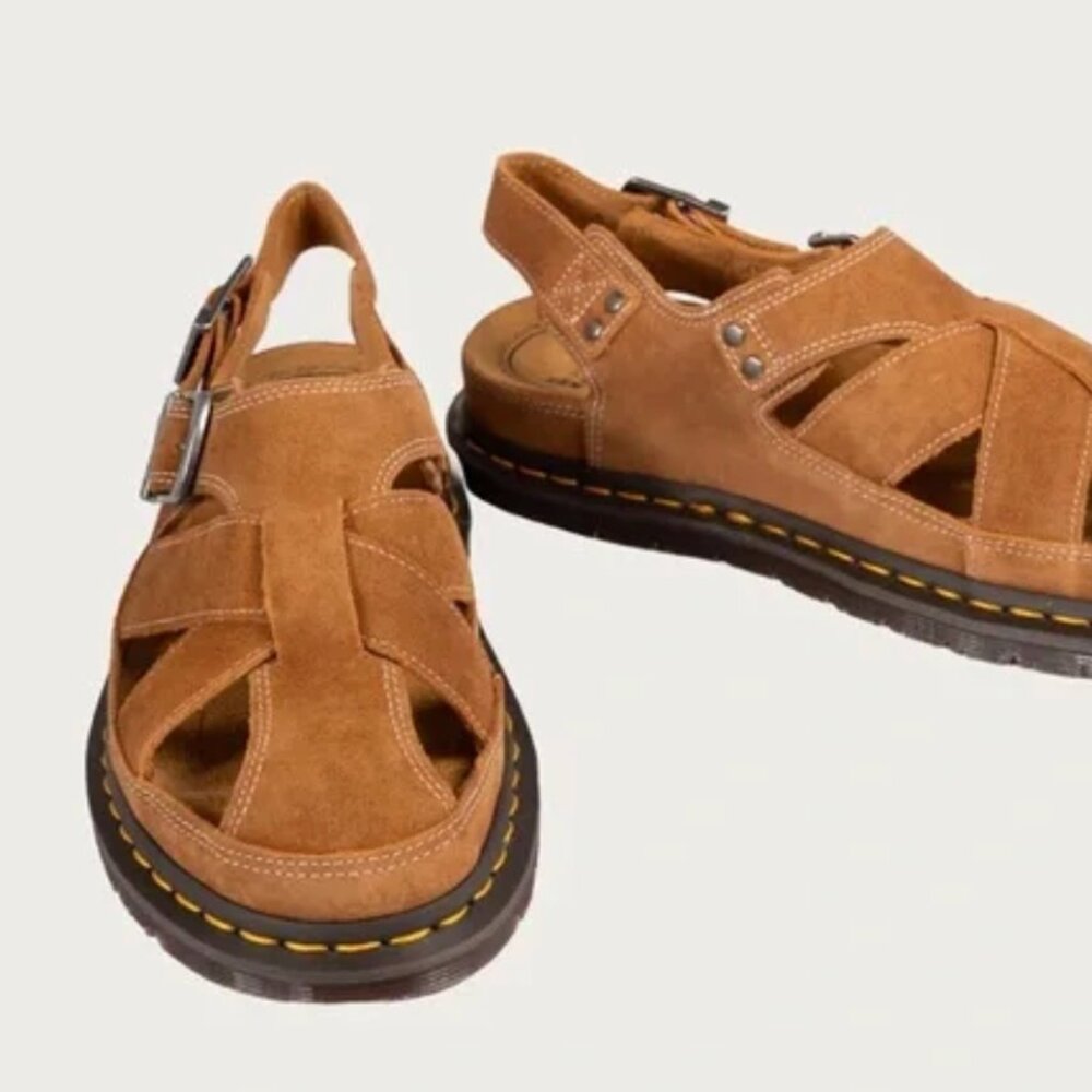 Dr Martens Archive Fisherman Sandals Tan Natural Suede Size 4